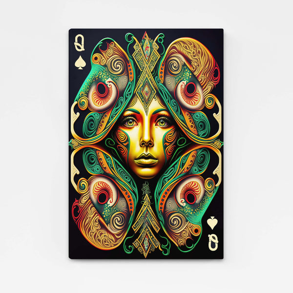Tableau Dame de Pique Verte | TableauDecoModerne®