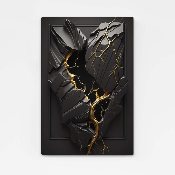 Tableau Design Abstrait Noir et Or | TableauDecoModerne®