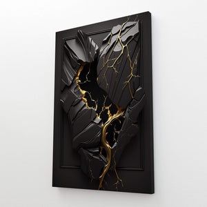 Tableau Design Abstrait Noir et Or | TableauDecoModerne®