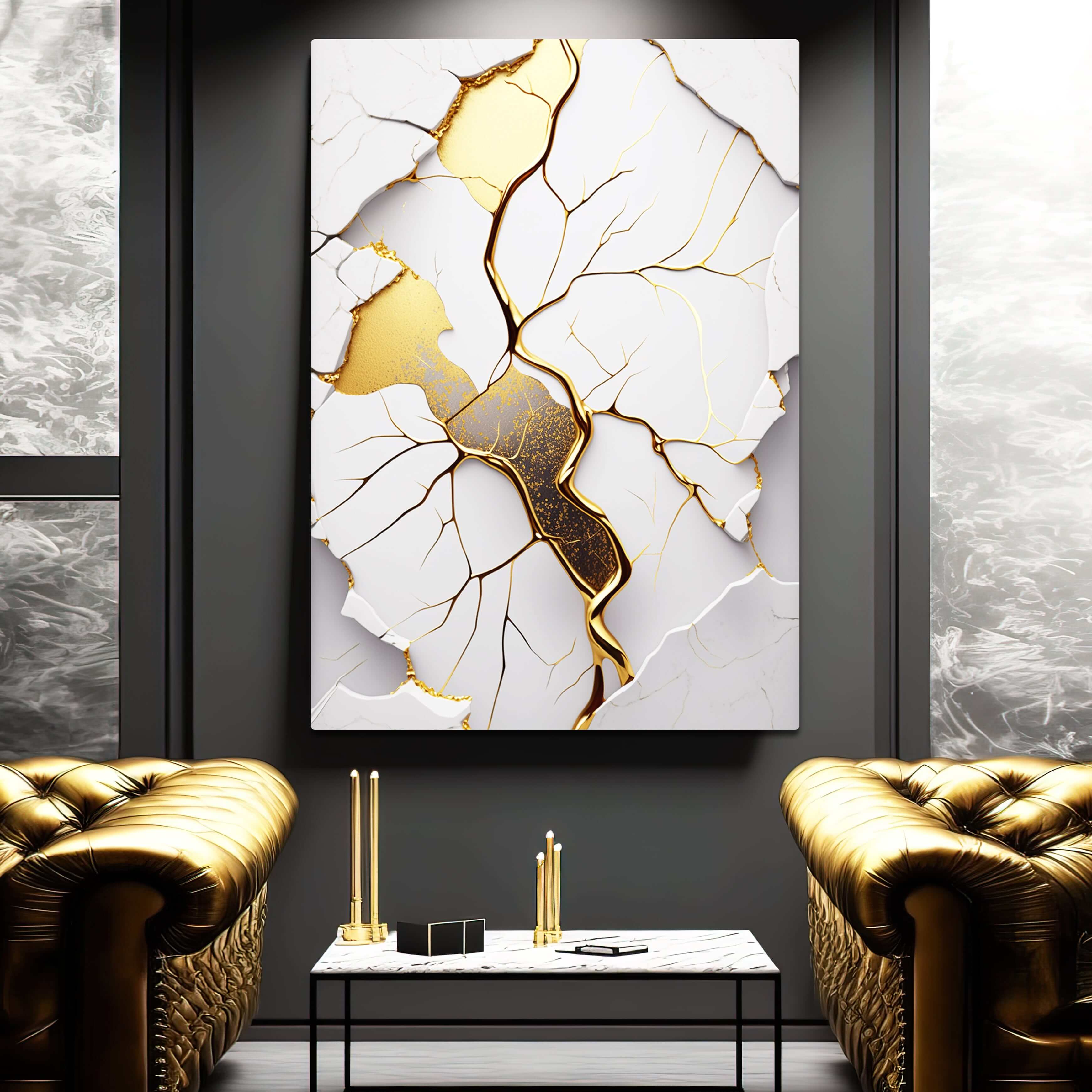 Tableau moderne et design Abstract Gold