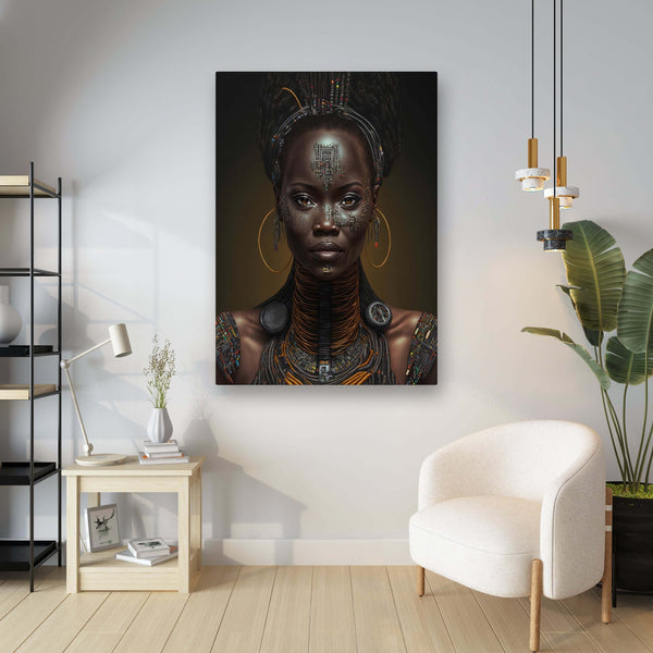 Tableau Femme Africaine Cyborg | TableauDecoModerne®