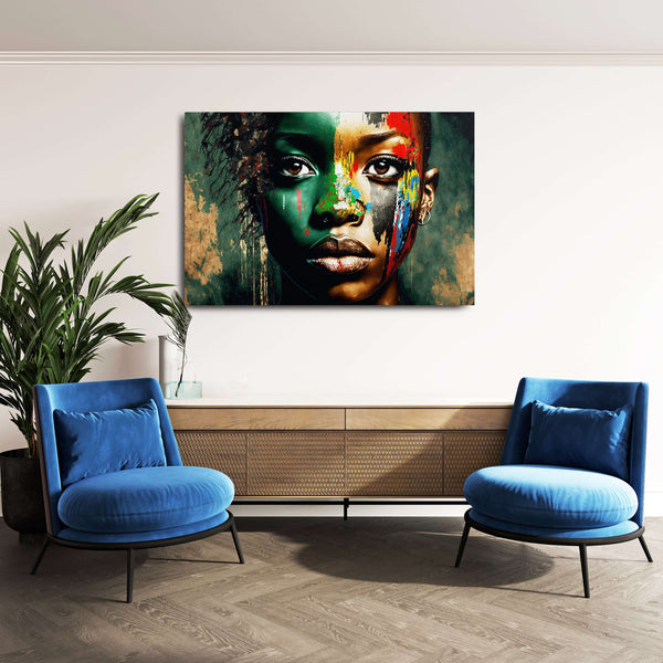 Tableau Femme Africaine Multicolore | TableauDecoModerne®