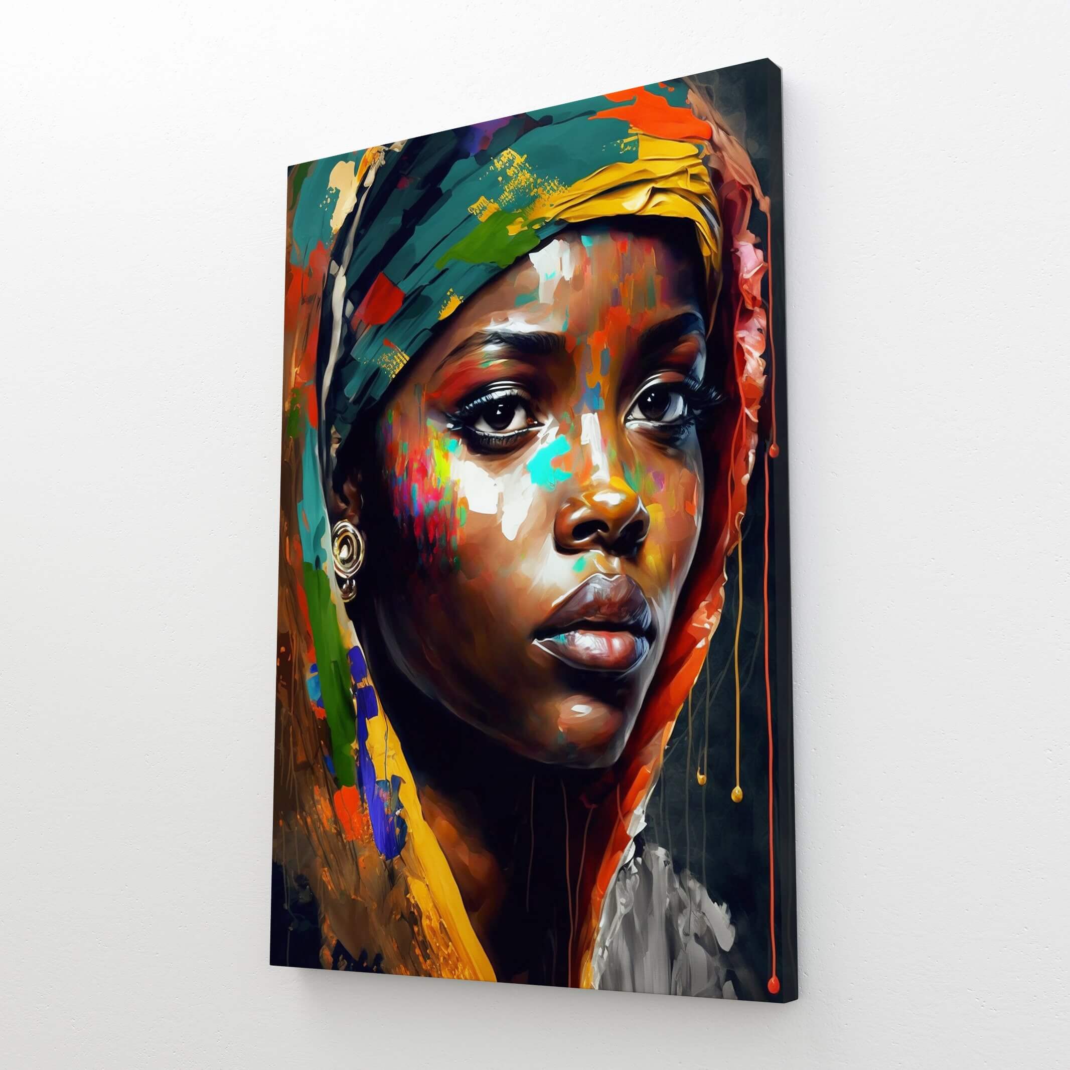 Tableau femme africaine coloré