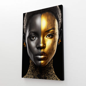 Tableau Femme Africaine Noir et Or | TableauDecoModerne®