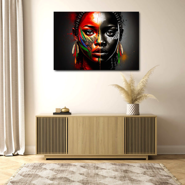 Tableau Femme Africaine Rouge | TableauDecoModerne®
