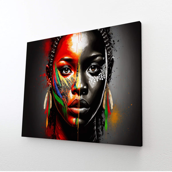 Tableau Femme Africaine Rouge | TableauDecoModerne®