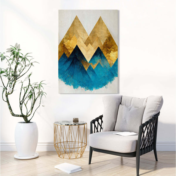 Tableau Geometrique Scandinave Doré | TableauDecoModerne®