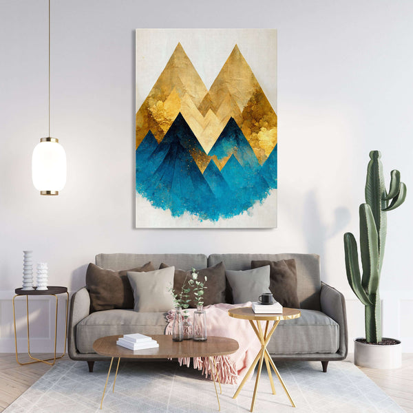 Tableau Geometrique Scandinave Doré | TableauDecoModerne®