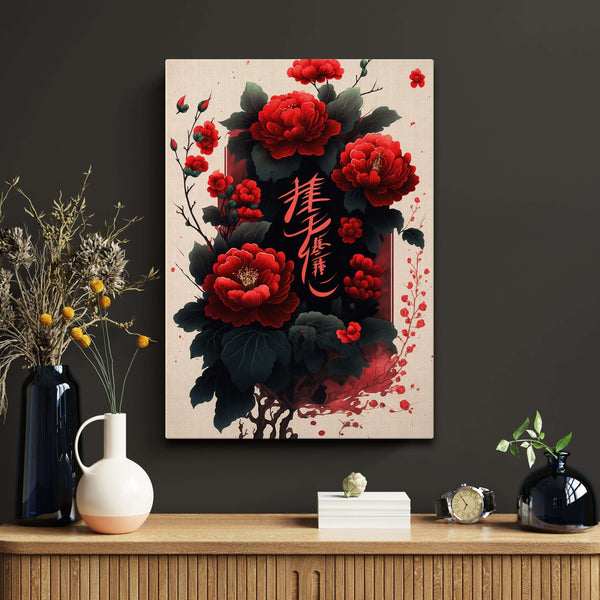 Tableau Japonais Roses | TableauDecoModerne®