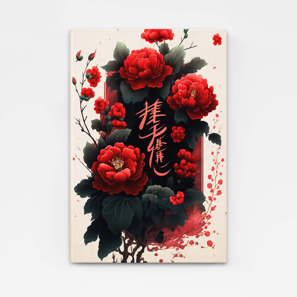 Tableau Japonais Roses | TableauDecoModerne®