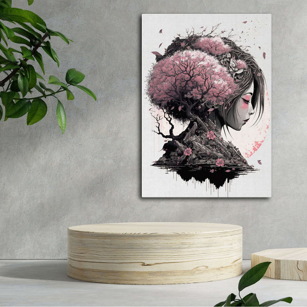 Tableau Japonais Sakura Femme | TableauDecoModerne®