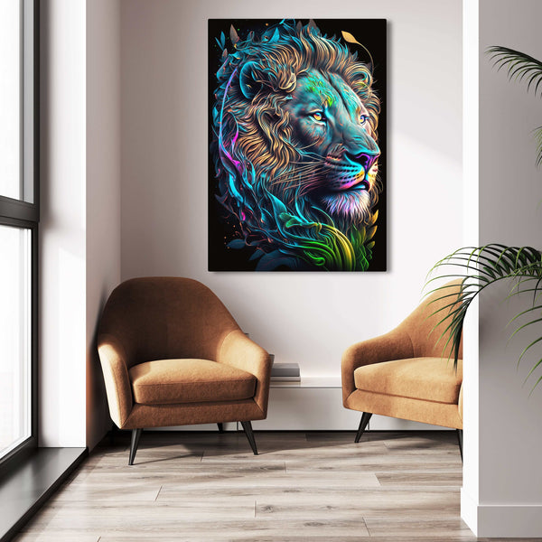 Tableau Lion Multicolore | TableauDecoModerne®