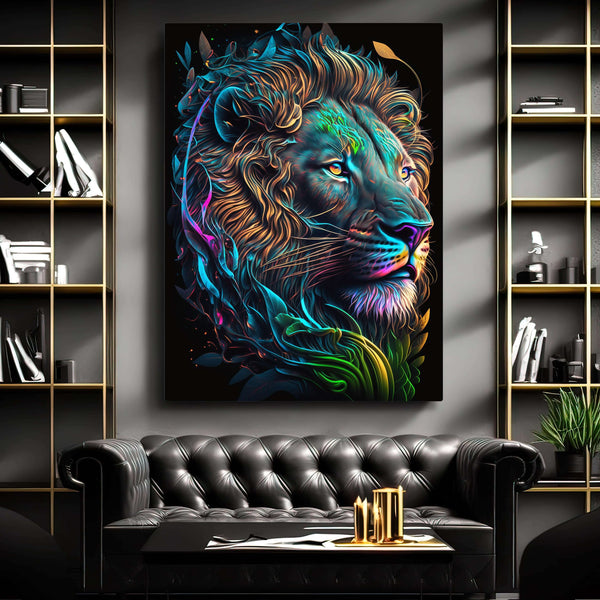 Tableau Lion Multicolore | TableauDecoModerne®