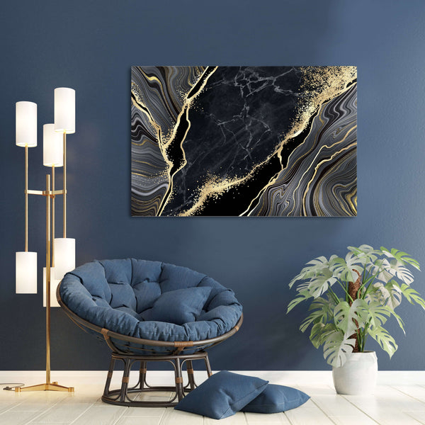 Tableau Moderne Abstrait Noir et Or | TableauDecoModerne®