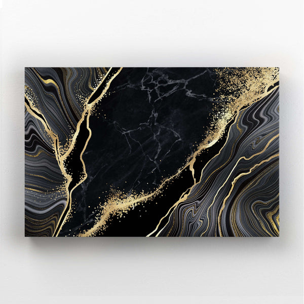 Tableau Moderne Abstrait Noir et Or | TableauDecoModerne®