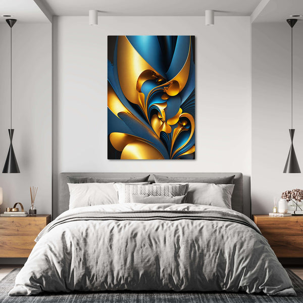 Tableau Moderne Abstrait Or et Bleu | TableauDecoModerne®