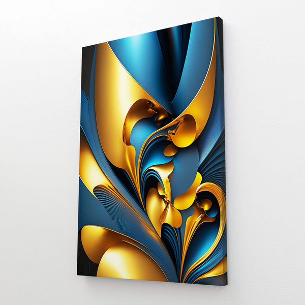 Tableau Moderne Abstrait Or et Bleu | TableauDecoModerne®