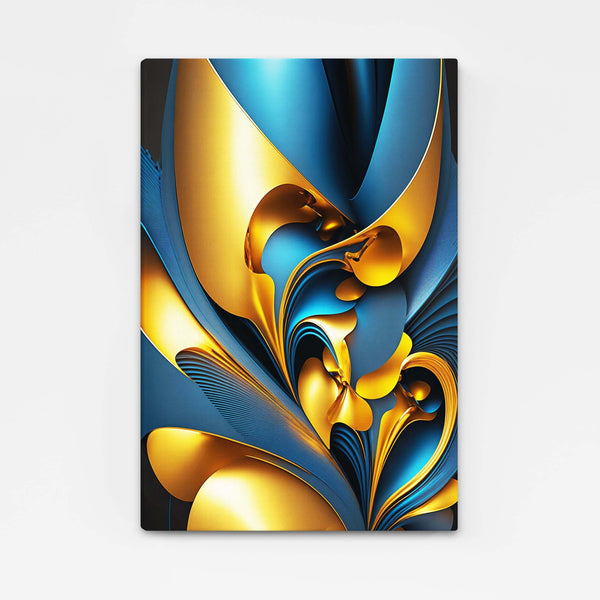 Tableau Moderne Abstrait Or et Bleu | TableauDecoModerne®