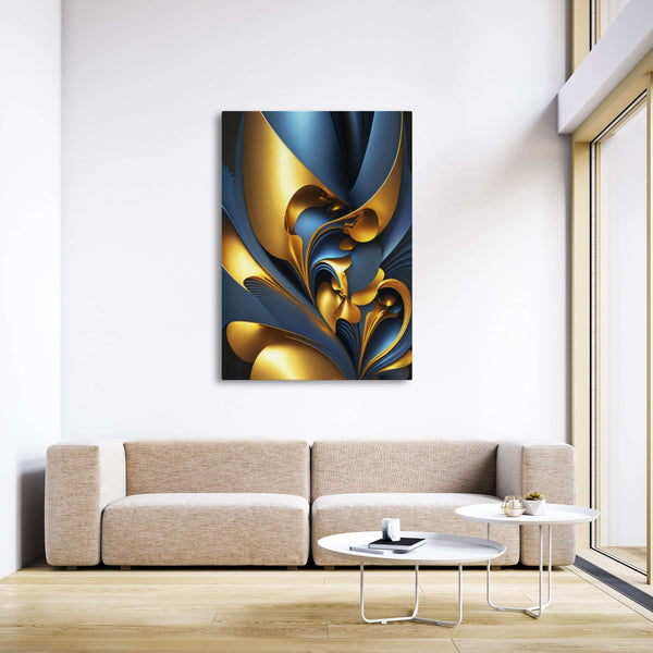 Tableau Moderne Abstrait Or et Bleu | TableauDecoModerne®