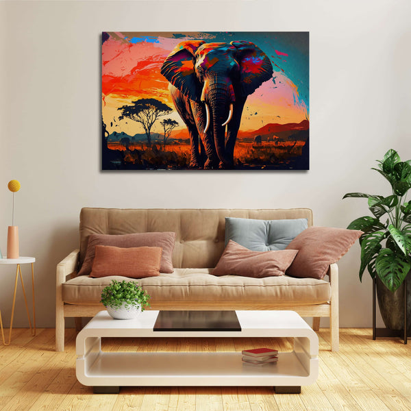 Tableau Paysage Africain Elephant | TableauDecoModerne®