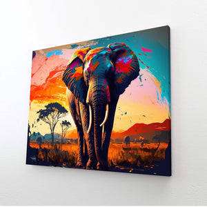 Tableau Paysage Africain Elephant | TableauDecoModerne®