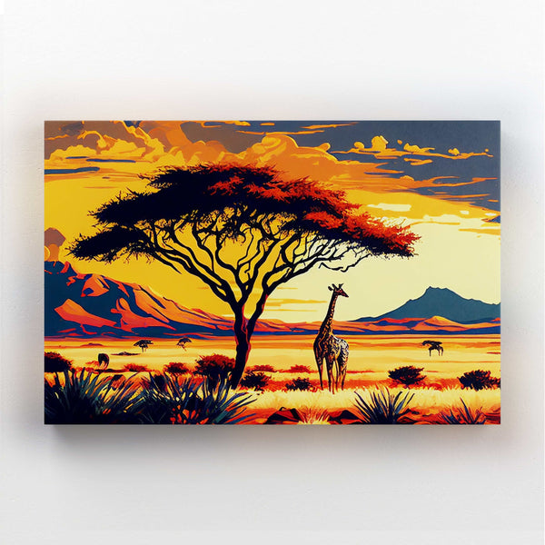 Tableau Paysage Africain Girafe | TableauDecoModerne®