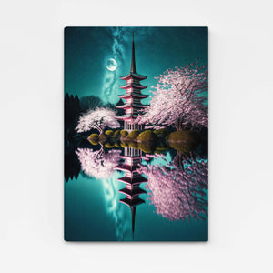 Tableau Paysage Japonais Bleuté | TableauDecoModerne®