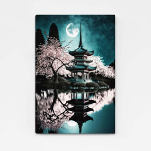 Tableau Paysage Japonais Lune | TableauDecoModerne®