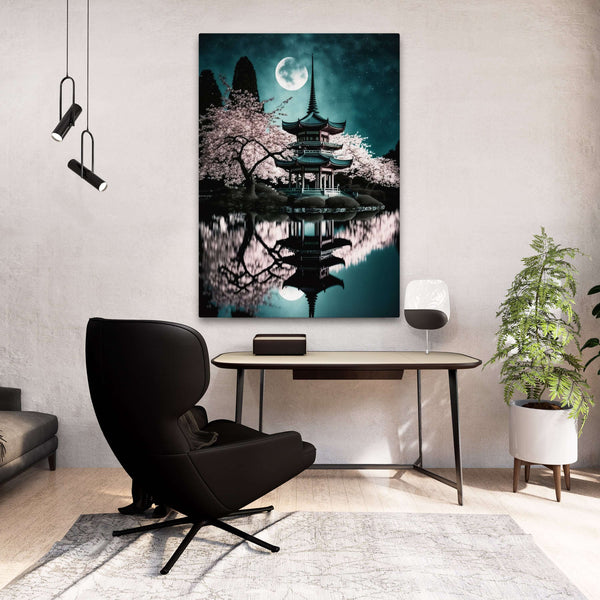 Tableau Paysage Japonais Lune | TableauDecoModerne®