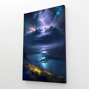 Tableau Paysage Montagne Eclairs | TableauDecoModerne®