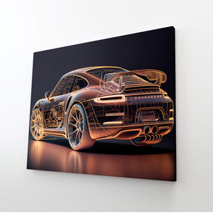 Tableau Porsche Or | TableauDecoModerne®