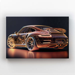 Tableau Porsche Or | TableauDecoModerne®