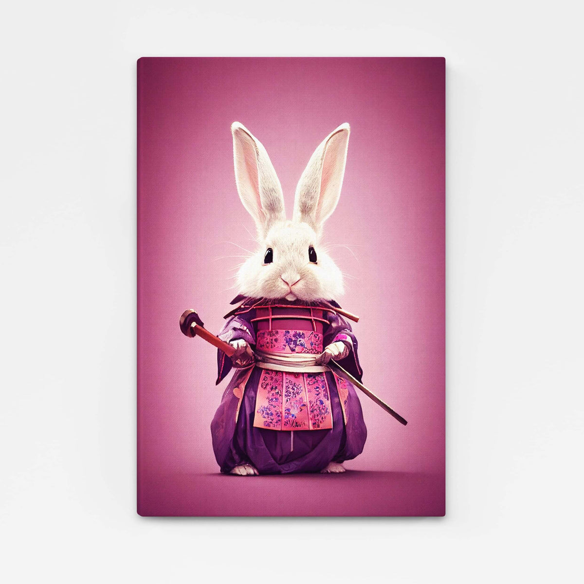 Tableau Samouraï Japonais Toile - Décor Moderne Salon Ou Chambre - Poster Rouge Sans Cadre 40x60cm
