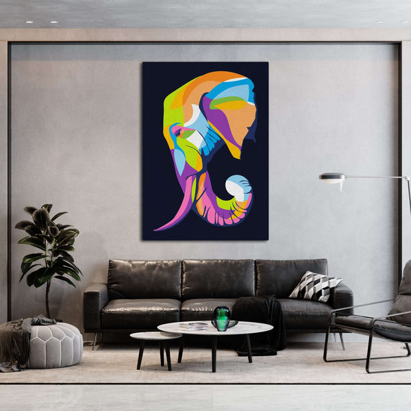 Pop-Art-Elefant-Kopf-Gemälde 