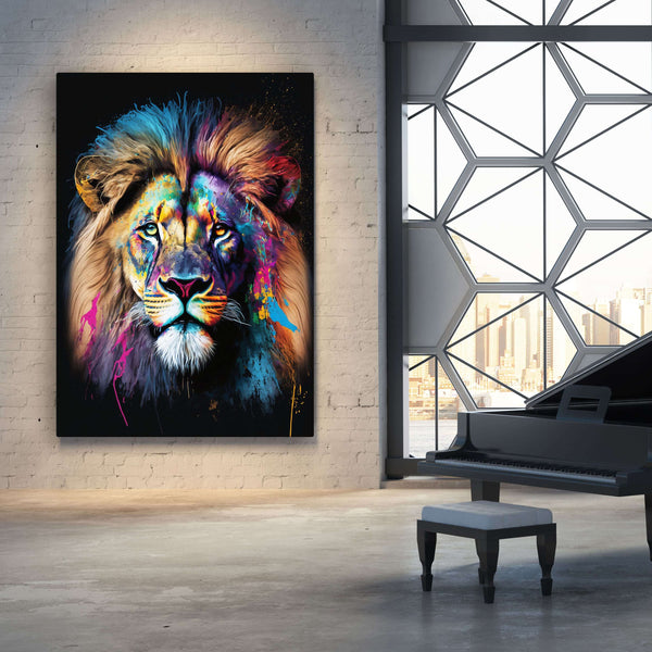 Tableau Tete de Lion Pop Art  TableauDecoModerne®