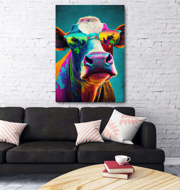 Tableau Vache Pop Art Cool | TableauDecoModerne®