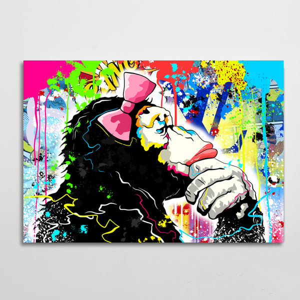 Tableau Pop Art Banksy Graffiti Guenon | TableauDecoModerne®