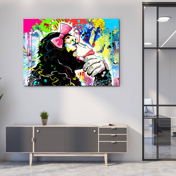 Tableau Pop Art Banksy Graffiti Guenon | TableauDecoModerne®