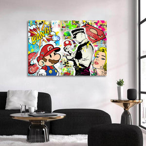 Tableau Pop Art Banksy Policier | TableauDecoModerne®