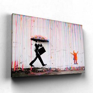 Tableau Street Art Banksy Arc en Ciel | TableauDecoModerne®