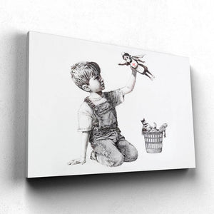 Tableau Street Art Banksy Infirmière Héro | TableauDecoModerne®