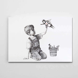 Tableau Street Art Banksy Infirmière Héro | TableauDecoModerne®