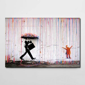 Tableau Street Art Banksy Arc en Ciel | TableauDecoModerne®