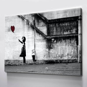 Tableau Street Art Banksy Petite Fille | TableauDecoModerne®