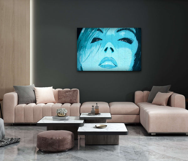 Tableau Street Art Femme Bleu | TableauDecoModerne®