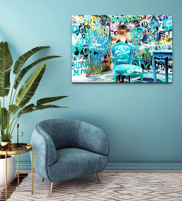 Tableau Street Art Graffitis Bleu | TableauDecoModerne®
