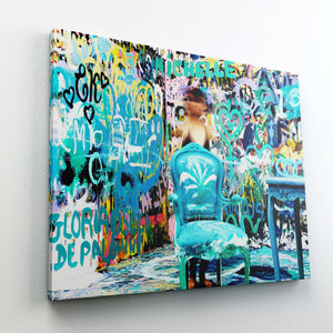 Tableau Street Art Graffitis Bleu | TableauDecoModerne®