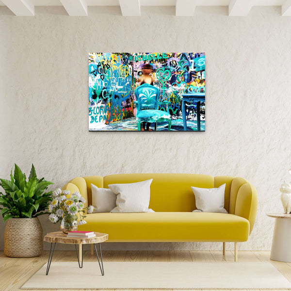Tableau Street Art Graffitis Bleu | TableauDecoModerne®