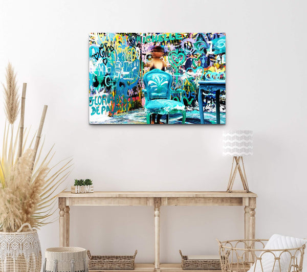 Tableau Street Art Graffitis Bleu | TableauDecoModerne®