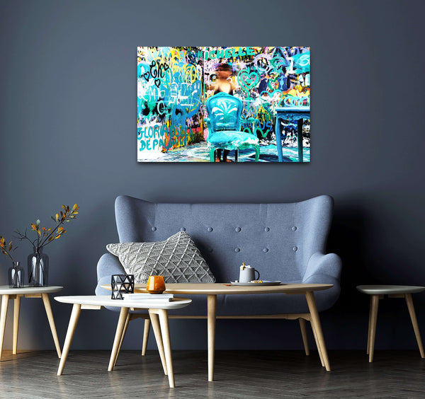 Tableau Street Art Graffitis Bleu | TableauDecoModerne®